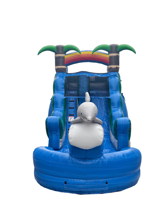 Inflateo 14ft Dolphin Splash Waterslide