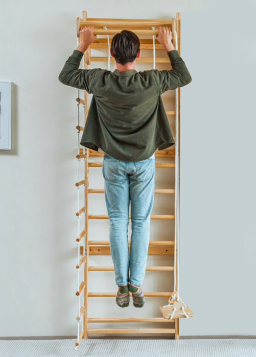 Avenlur Betula Swedish Wall Ladder & Indoor Wooden Climber for Kids – Home Gym Playset AVNLR-BETULA
