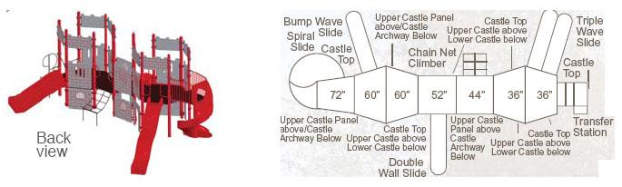 SportsPlay Castle and Castle Jr Modular Playground 911-235B, 911-135B