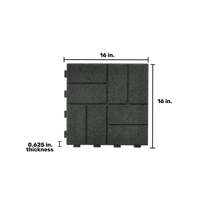 IMC Outdoor Living GroundSmart 16” x 16” Smartloc Brickface Rubber Pavers