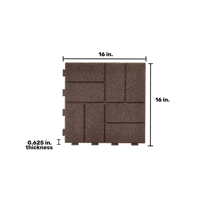 IMC Outdoor Living GroundSmart 16” x 16” Smartloc Brickface Rubber Pavers