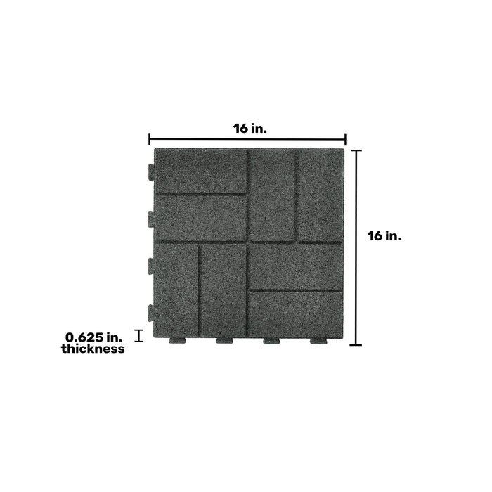 IMC Outdoor Living GroundSmart 16” x 16” Smartloc Brickface Rubber Pavers