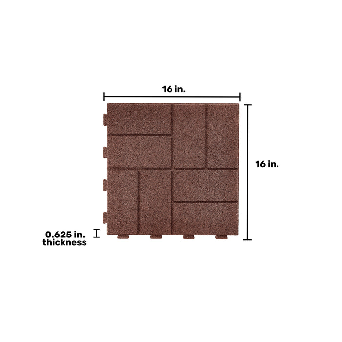 IMC Outdoor Living GroundSmart 16” x 16” Smartloc Brickface Rubber Pavers