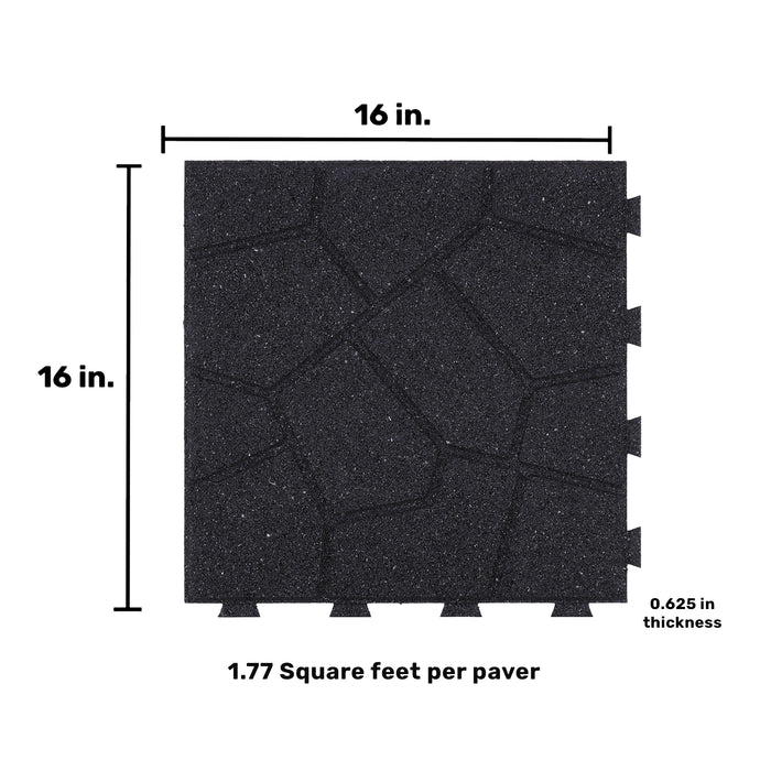 IMC Outdoor Living GroundSmart 16” x 16” Smartloc Stone Rubber Pavers