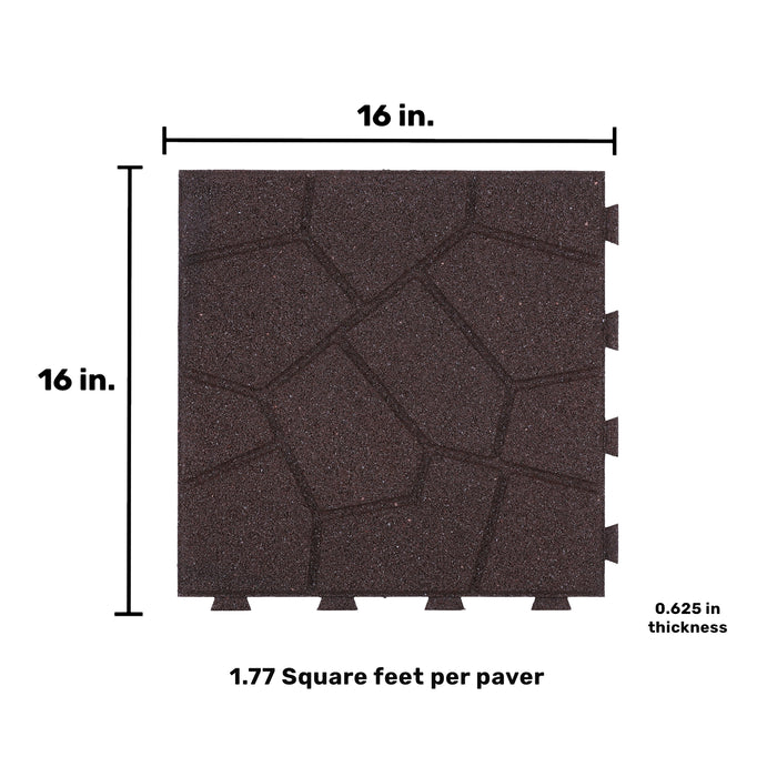 IMC Outdoor Living GroundSmart 16” x 16” Smartloc Stone Rubber Pavers
