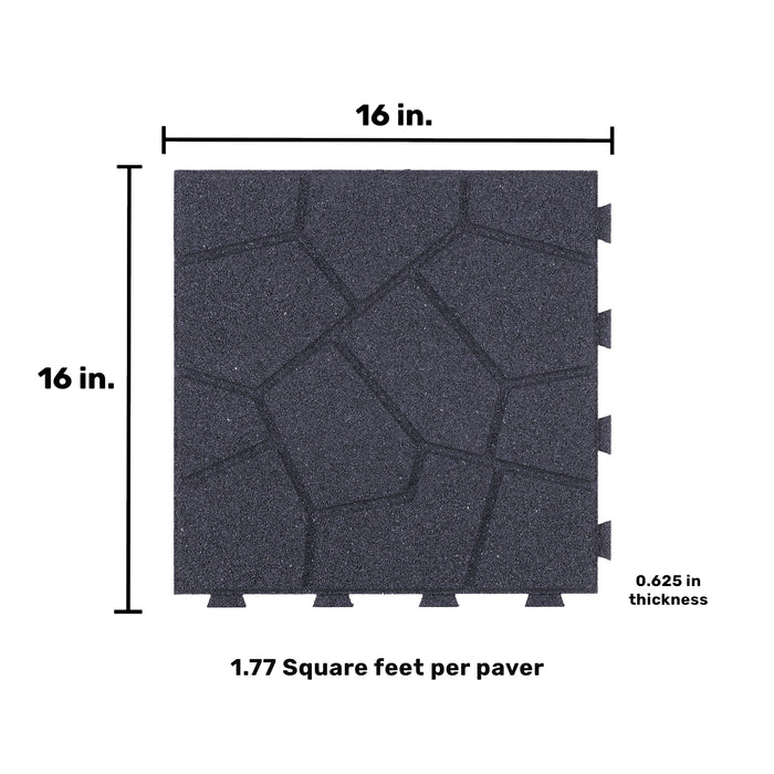 IMC Outdoor Living GroundSmart 16” x 16” Smartloc Stone Rubber Pavers