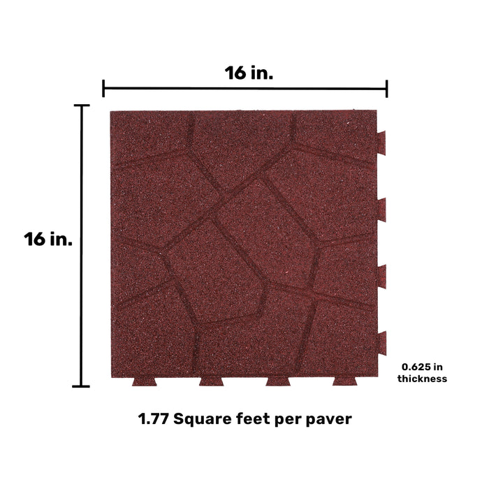 IMC Outdoor Living GroundSmart 16” x 16” Smartloc Stone Rubber Pavers