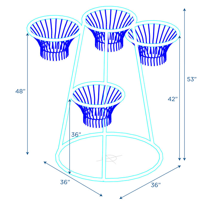 Children's Factory 4-Ring Basketball Stand, Replacement Nets & Storage Bag for Preschool Play