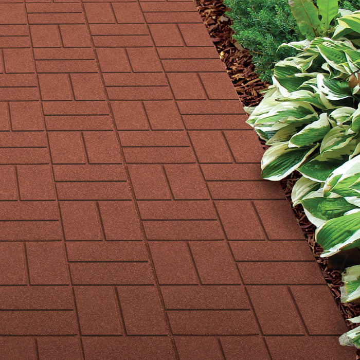 IMC Outdoor Living GroundSmart 16” x 16” Smartloc Brickface Rubber Pavers