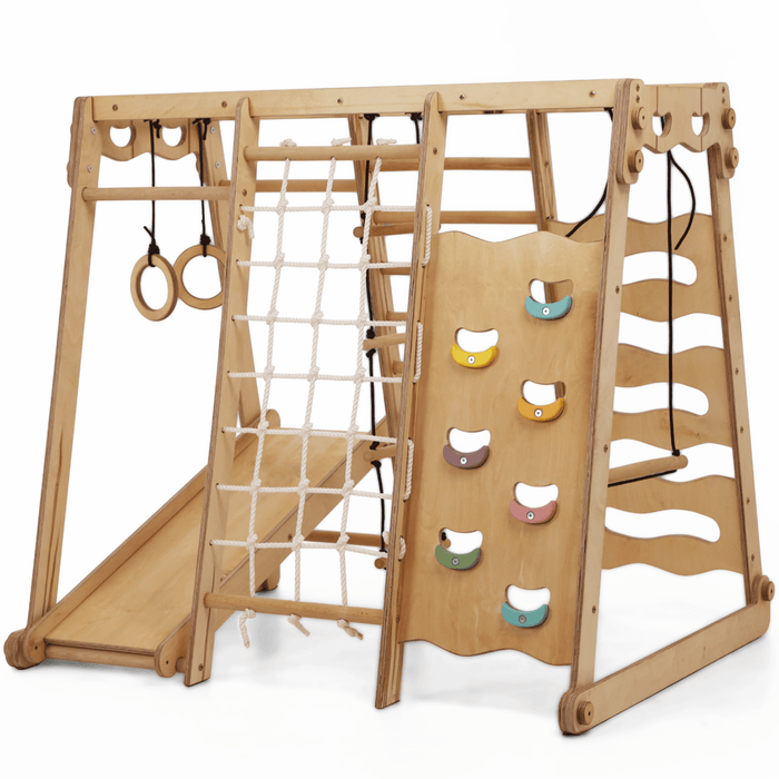 Goodevas Etsy 6in1 Indoor Jungle Gym for Toddler: Playground + Swings Set + Slide Board + Rope + Stairs IWPC-Mini-et