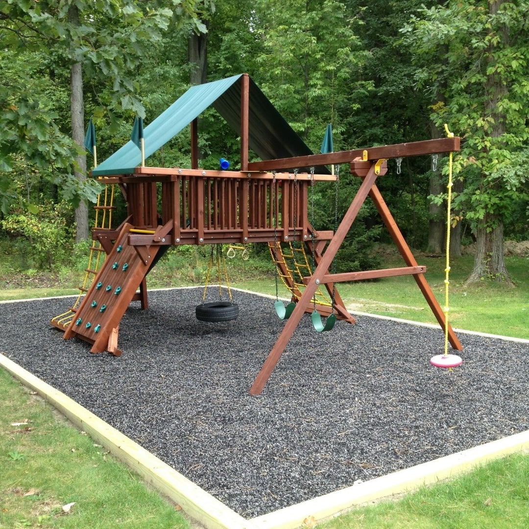 Rubber Mulch Playsafer Playground and Landscape Rubber Mulch | Unpainted Black BLK-UNPAINTED-MULCH