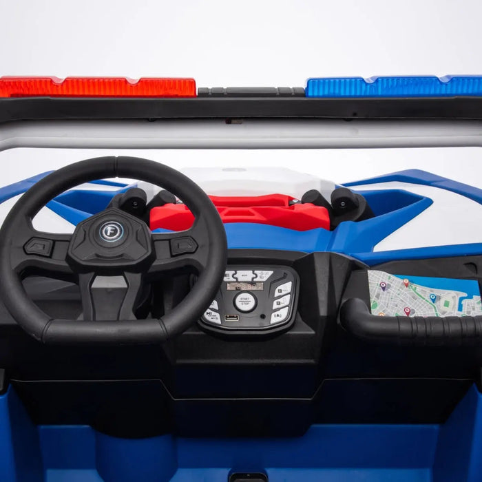 Freddo Toys 24V Freddo Storm Police UTV 2 Seater XB2118-Blue