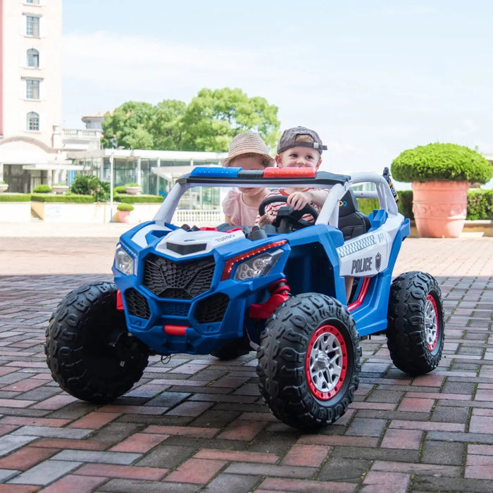 Freddo Toys 24V Freddo Storm Police UTV 2 Seater XB2118-Blue