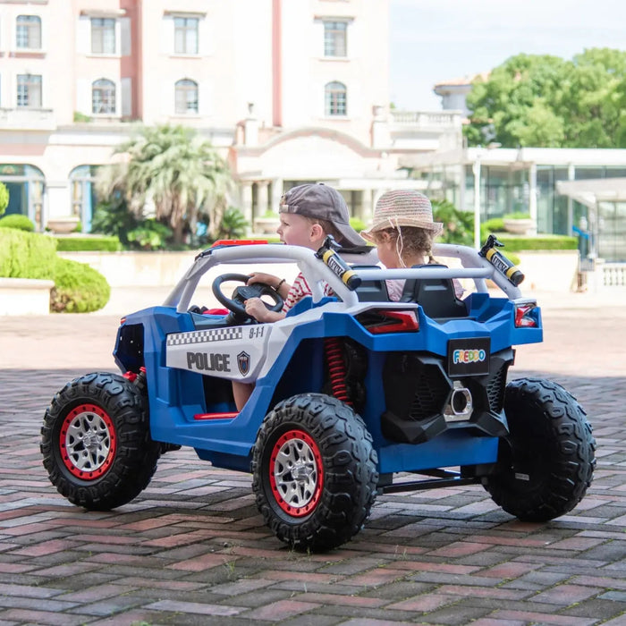 Freddo Toys 24V Freddo Storm Police UTV 2 Seater XB2118-Blue