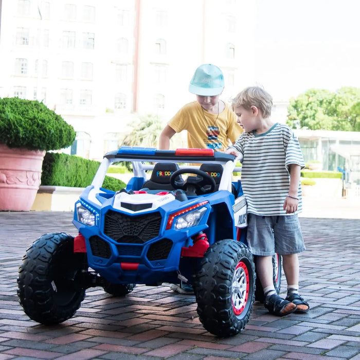 Freddo Toys 24V Freddo Storm Police UTV 2 Seater XB2118-Blue
