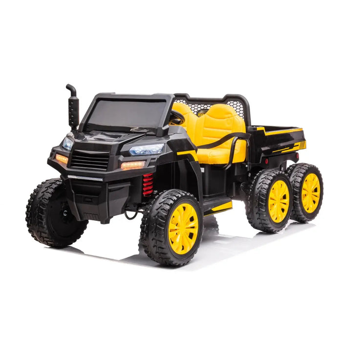 Freddo Toys 24V 6 Wheeler Freddo Tractor Trailer 2 Seater Ride-on with Dump Cart and Parental Remote A7302