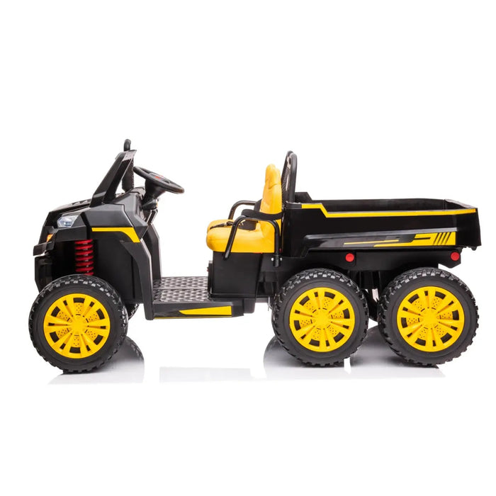 Freddo Toys 24V 6 Wheeler Freddo Tractor Trailer 2 Seater Ride-on with Dump Cart and Parental Remote A7302