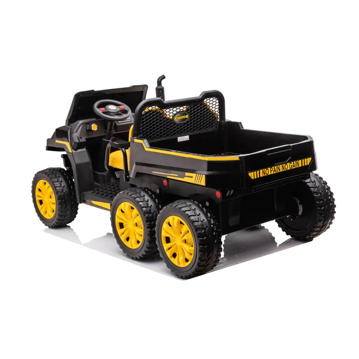 Freddo Toys 24V 6 Wheeler Freddo Tractor Trailer 2 Seater Ride-on with Dump Cart and Parental Remote A7302