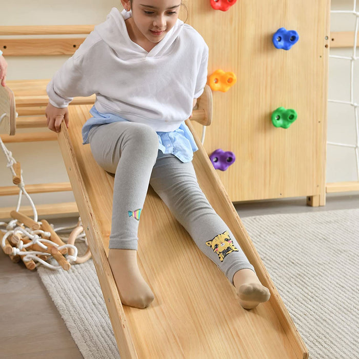Avenlur Walnut 9-in-1 Swedish Ladder Wall Gym | Indoor Wooden Climber & Activity Set for Kids AVNLR-SWDSH-WALL-NAT