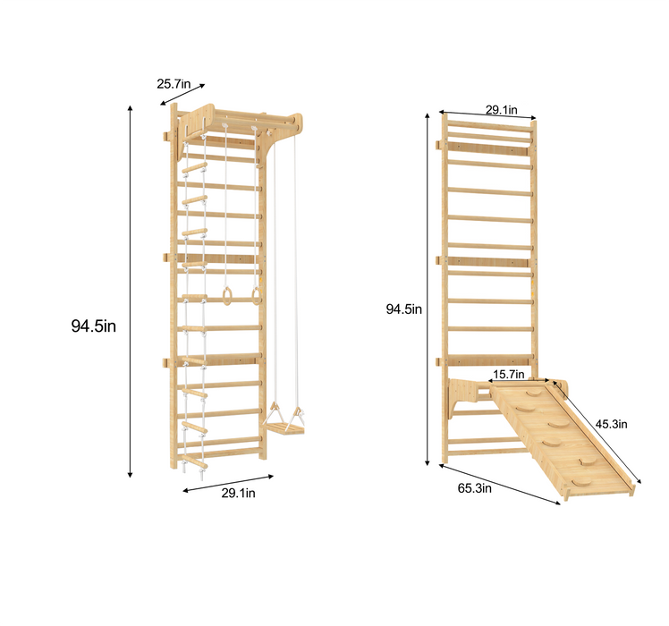 Avenlur Betula Swedish Wall Ladder & Indoor Wooden Climber for Kids – Home Gym Playset AVNLR-BETULA