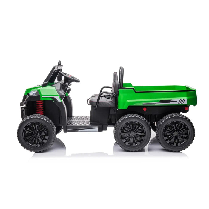 Freddo Toys 24V 6 Wheeler Freddo Tractor Trailer 2 Seater Ride-on with Dump Cart and Parental Remote A7302
