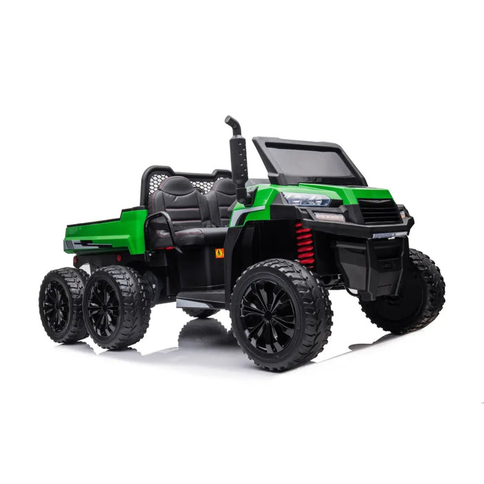 Freddo Toys 24V 6 Wheeler Freddo Tractor Trailer 2 Seater Ride-on with Dump Cart and Parental Remote A7302