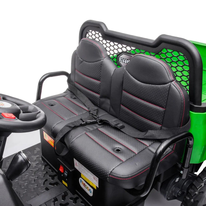 Freddo Toys 24V 6 Wheeler Freddo Tractor Trailer 2 Seater Ride-on with Dump Cart and Parental Remote A7302