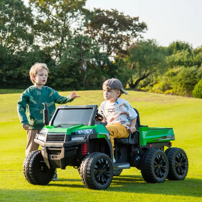 Freddo Toys 24V 6 Wheeler Freddo Tractor Trailer 2 Seater Ride-on with Dump Cart and Parental Remote A7302
