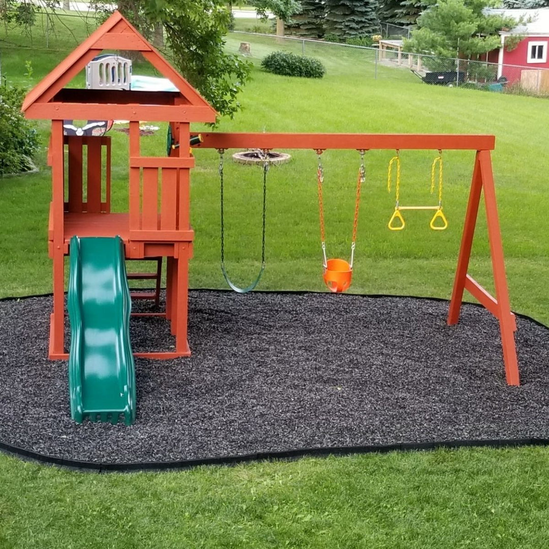 Rubber Mulch Playsafer Playground and Landscape Rubber Mulch | Unpainted Black BLK-UNPAINTED-MULCH