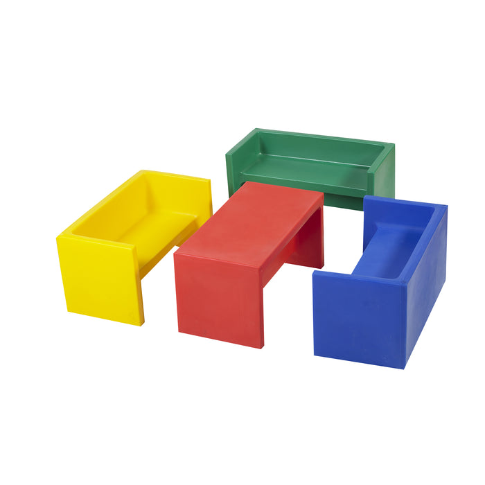 Children's Factory Commercial ADAPTA-BENCH 3-N-1 Flexible Seating Children's Bench CF910