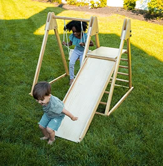 Avenlur Juniper Folding Indoor & Outdoor Playset | Wooden Climber for Toddlers AVNLR-SWNG-FLD-OUT-V2-NY1