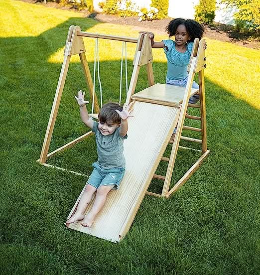 Avenlur Juniper Folding Indoor & Outdoor Playset | Wooden Climber for Toddlers AVNLR-SWNG-FLD-OUT-V2-NY1