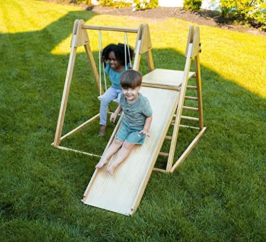 Avenlur Juniper Folding Indoor & Outdoor Playset | Wooden Climber for Toddlers AVNLR-SWNG-FLD-OUT-V2-NY1