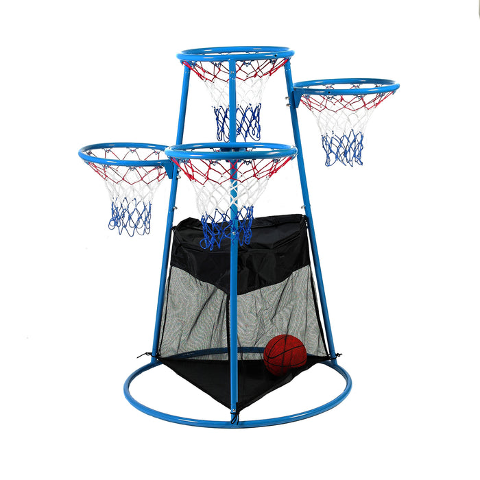 Children's Factory 4-Ring Basketball Stand, Replacement Nets & Storage Bag for Preschool Play