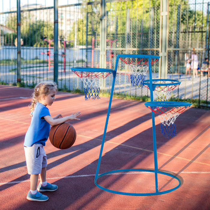 Children's Factory 4-Ring Basketball Stand, Replacement Nets & Storage Bag for Preschool Play