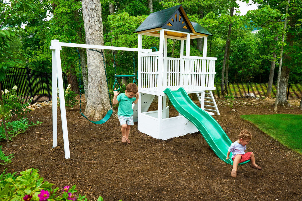 Avenlur Craftsman Modern Outdoor Swing Set | Wooden Backyard Swing Frame for Kids AVNLR-WD-CRAFT