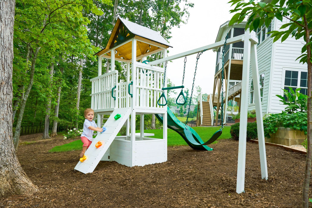 Avenlur Craftsman Modern Outdoor Swing Set | Wooden Backyard Swing Frame for Kids AVNLR-WD-CRAFT