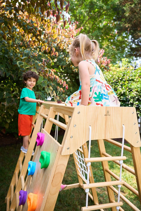 Avenlur Magnolia 7-in-1 Real Wood Playset | Indoor & Outdoor Climbing Gym for Kids AVNLR-WD-CLBR-LG-OUT-V2-NY