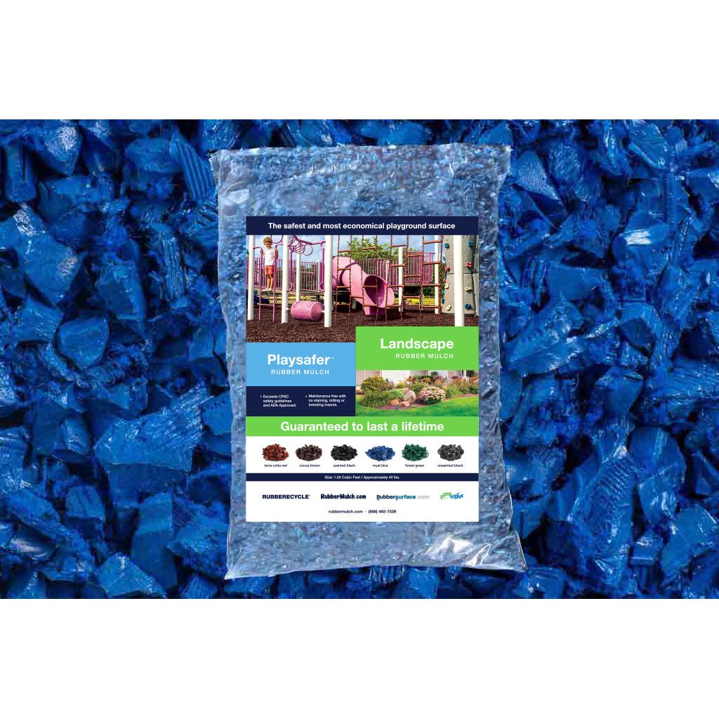 Rubber Mulch Playsafer Playground and Landscape Rubber Mulch | Blue BLU-MULCH