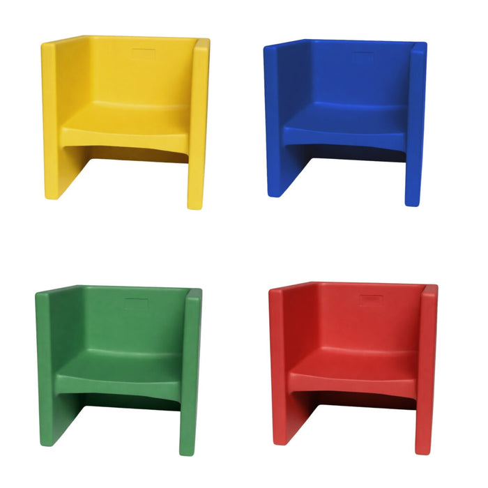 Children's Factory Original 3-in-1 Cube Chair – Made in USA Toddler Seating & Table – Recyclable Classroom Chair (Single or 4 Pack, Multiple Colors)