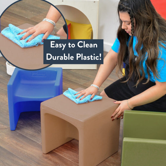 Children's Factory Original 3-in-1 Cube Chair – Made in USA Toddler Seating & Table – Recyclable Classroom Chair (Single or 4 Pack, Multiple Colors)