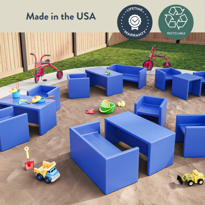 Children's Factory Original 3-in-1 Cube Chair – Made in USA Toddler Seating & Table – Recyclable Classroom Chair (Single or 4 Pack, Multiple Colors)