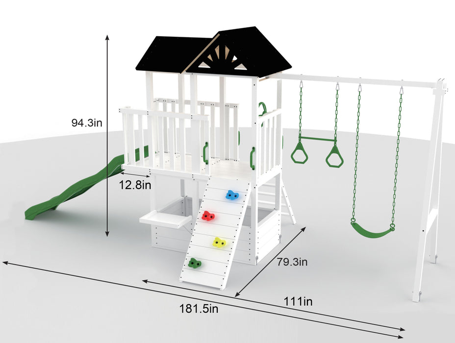 Avenlur Craftsman Modern Outdoor Swing Set | Wooden Backyard Swing Frame for Kids AVNLR-WD-CRAFT
