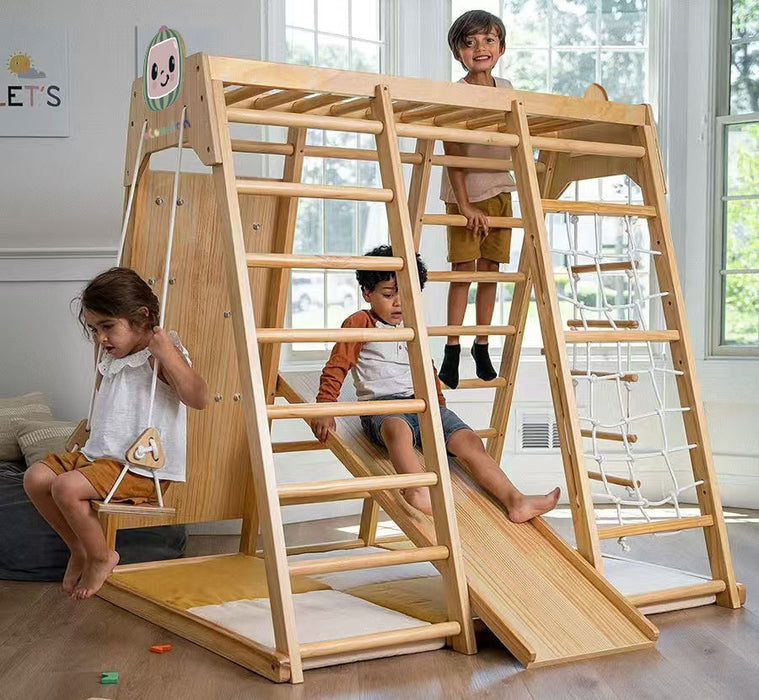Avenlur Magnolia Cocomelon 7-in-1 Wooden Indoor Playset – Montessori Climber for Toddlers AVNLR-MAGNOLIA-COCO-NY