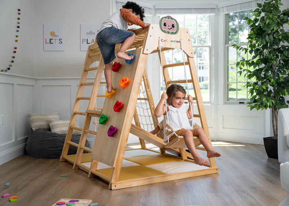 Avenlur Magnolia Cocomelon 7-in-1 Wooden Indoor Playset – Montessori Climber for Toddlers AVNLR-MAGNOLIA-COCO-NY