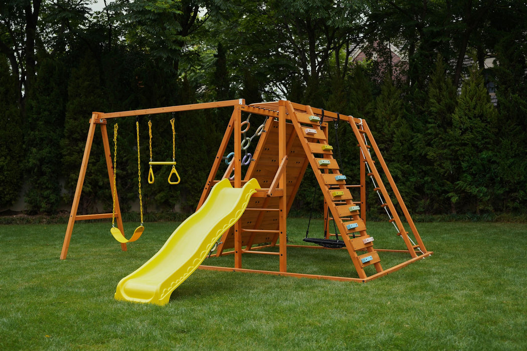 Avenlur Sycamore Backyard Climbing Set – 2 Swings, Trapeze Bar & Outdoor Fun AVNLR-SYCAMORE-NY