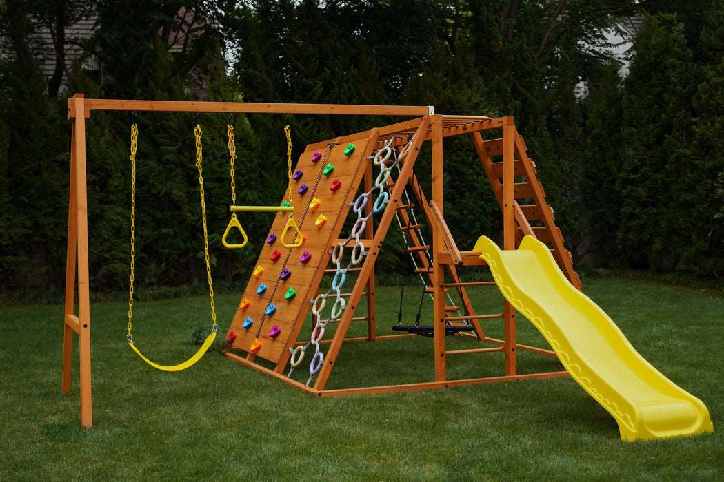 Avenlur Sycamore Backyard Climbing Set – 2 Swings, Trapeze Bar & Outdoor Fun AVNLR-SYCAMORE-NY