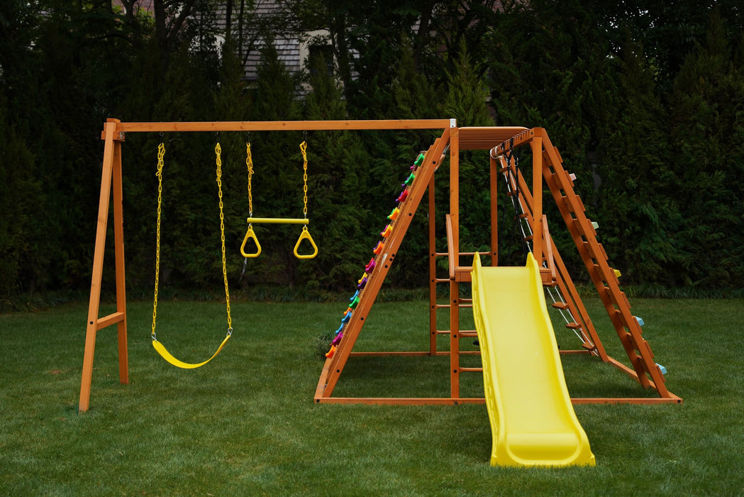 Avenlur Sycamore Backyard Climbing Set – 2 Swings, Trapeze Bar & Outdoor Fun AVNLR-SYCAMORE-NY