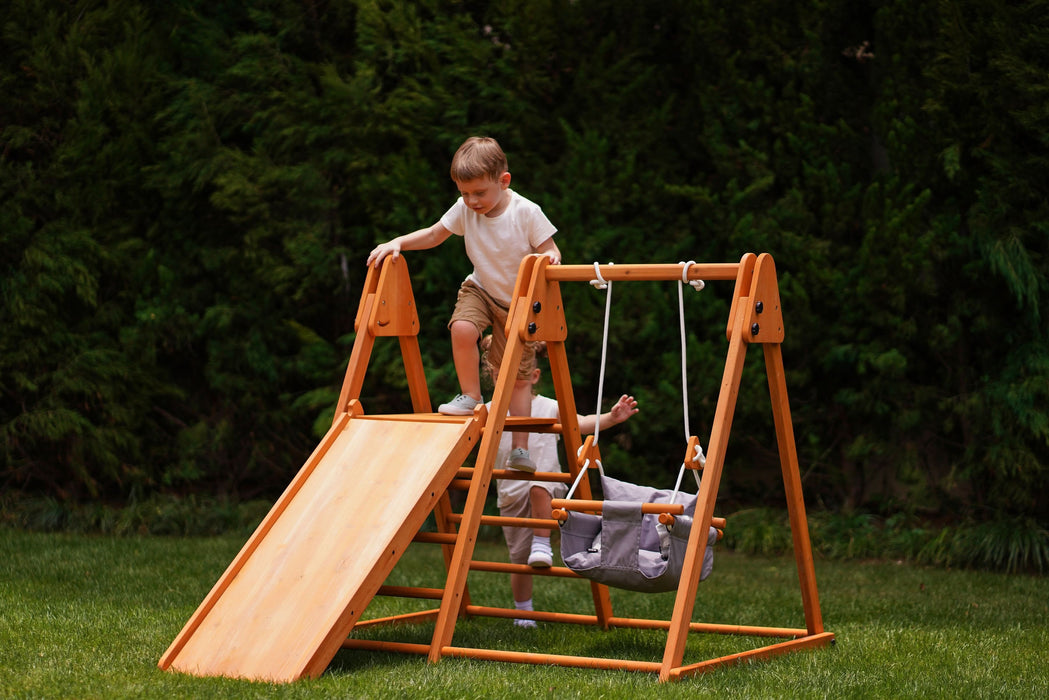 Avenlur Juniper Folding Indoor & Outdoor Playset | Wooden Climber for Toddlers AVNLR-SWNG-FLD-OUT-V2-NY1