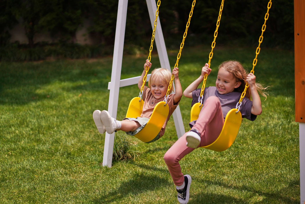 Avenlur Forest Small Outdoor Toddler Swing Set | Compact Wooden Swing Frame for Babies & Kids AVNLR-FORREST-MED-NY